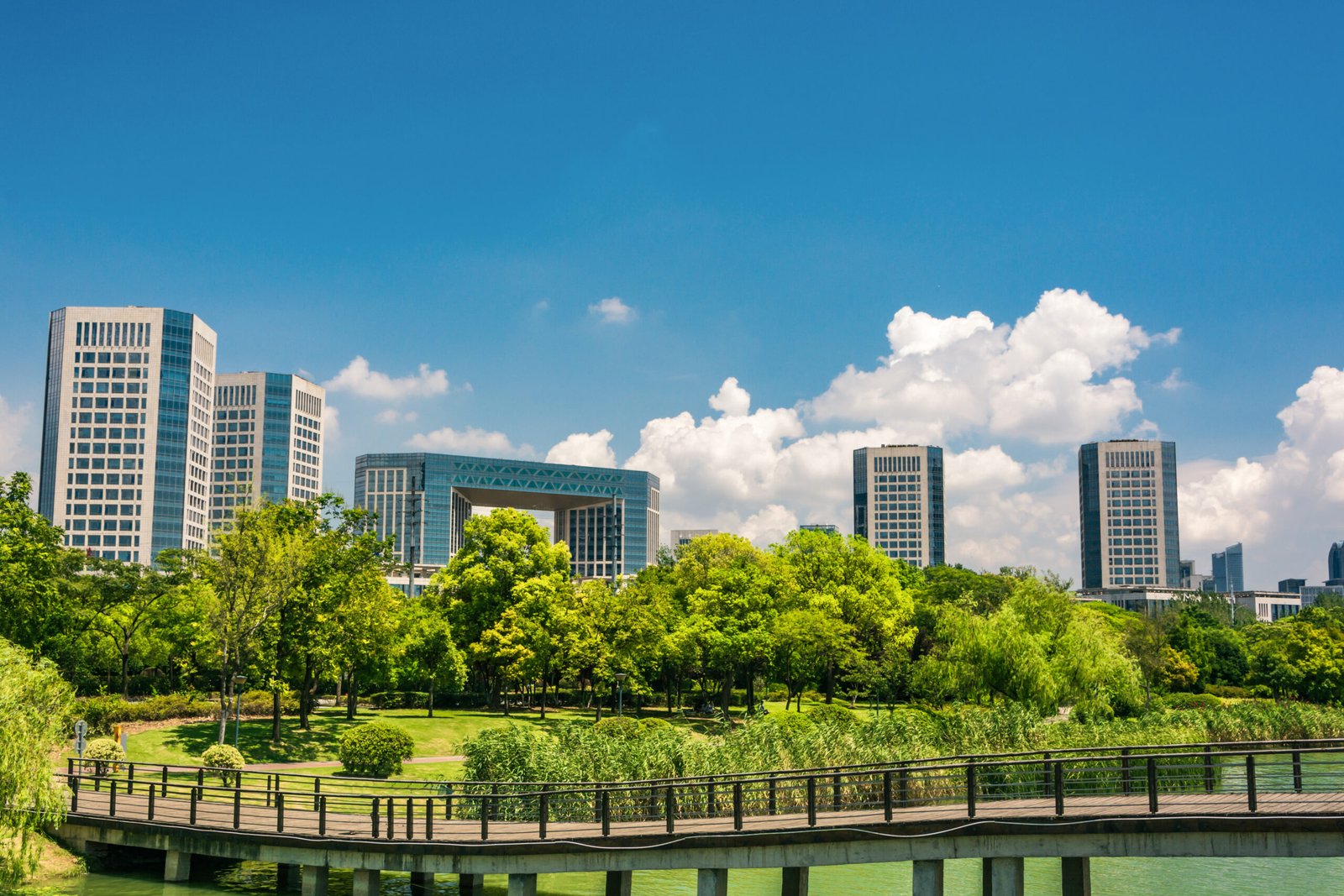 Business park Sector 136 Noida with modern office towers and landscaped campus