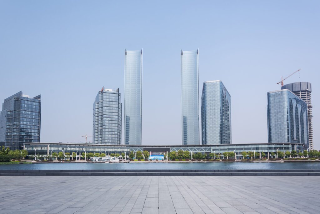 Modern commercial towers representing business spaces near Candor TechSpace in Sector 135